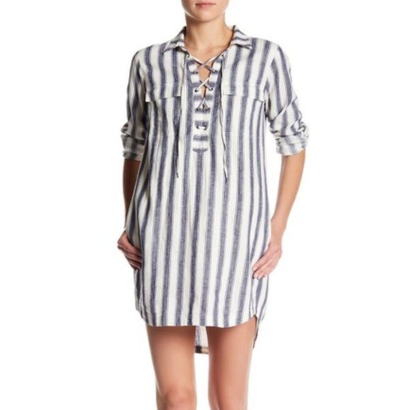 Madewell Tops - Madewell Striped Linen Blend Shirt Dress